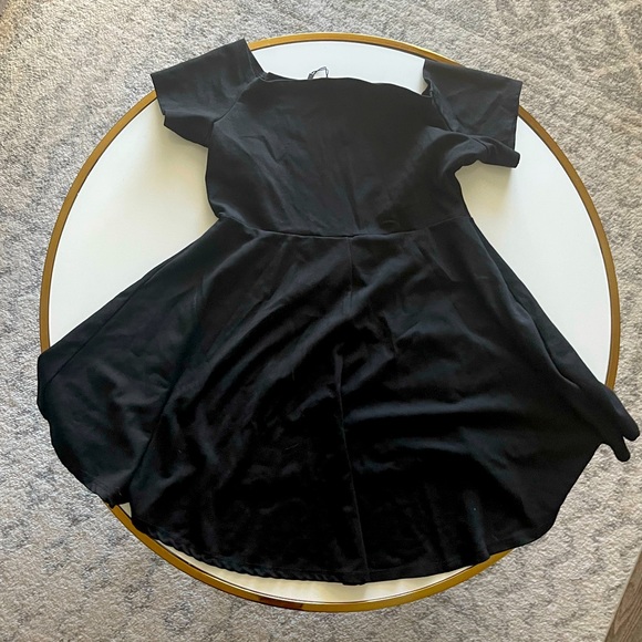 Off The Shoulder Short Sleeve High Low Cocktail Dress - Picture 4 of 5